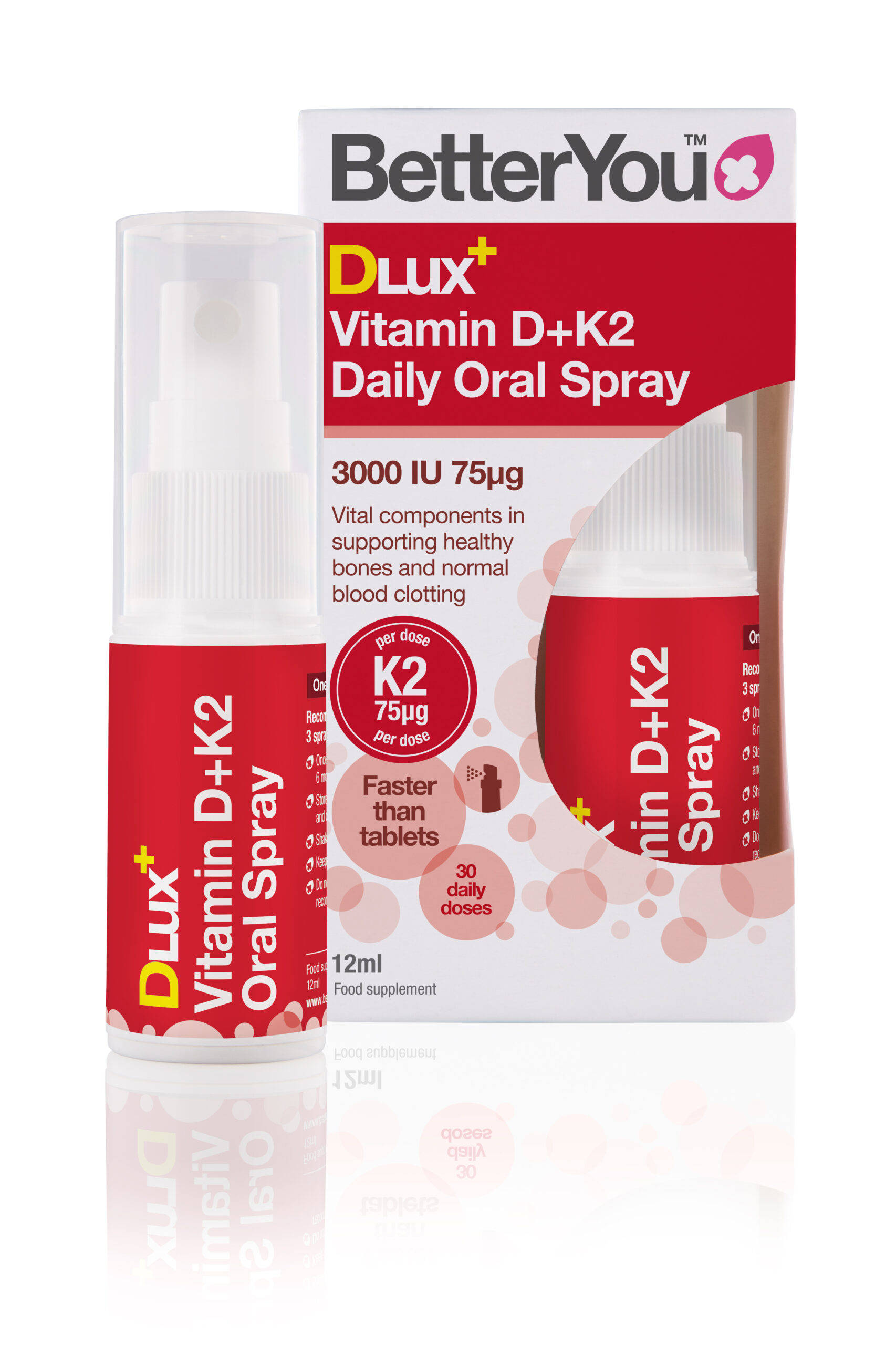 Better You Dlux Vitamin D3 3,000iu +K2 75ug Spray 12ml